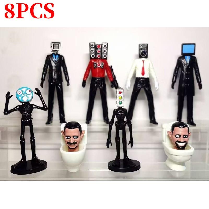 Hochwertige PVC 2,5-4,5 Zoll Toilettenmann Gegen Überwachungsmann Actionfigur Modell Dekoration