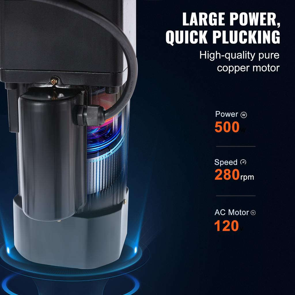 SucceBuy Chicken Plucker Machine 20inch Diameter Stainless Steel Drum 108 Soft Fingers 500W Poultry Plucking Debris Collection