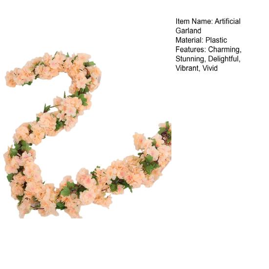 Ghirlanda di fiori di ciliegio artificiali da 90,5 pollici, fiori finti da appendere, decorazione primaverile per casa, matrimoni, feste, arco, giardino, ufficio.