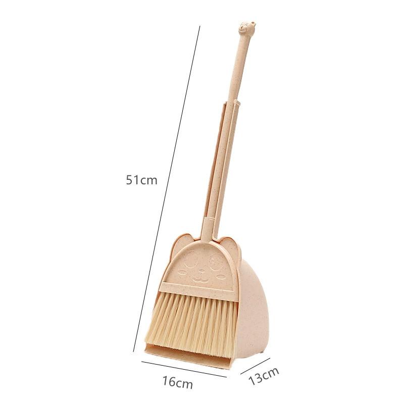 Cleaning Play Childrens Mop Set With Reusable Dustpan Flat For Tool Educational