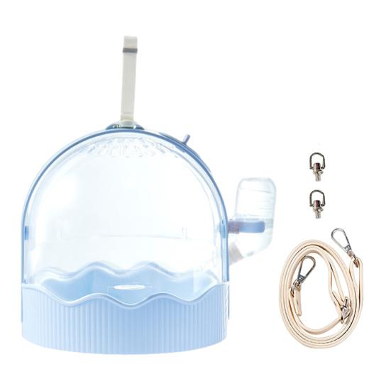 Hamster Carrier Cage Portable Small Pet Travel Case with Water Bottle Shoulder Strap Breathable Guinea Pig Outgoing Cage for Dwarf Hamster Chinchilla