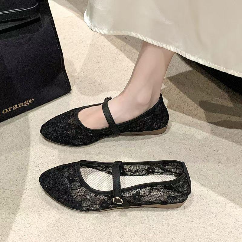2026 Damen Neue Sommer Flache Slip-On Flachsohle Mesh Schuhe Weiche Sohle Rutschfest Atmungsaktive Gummisohle Nude Schuhe Sandalen