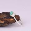 Natural Kingman Turquoise Ring, 925 Sterling Silver Texture Band Jewelry for Women, Special Gift for Her, Love, Crush and Girlfriends.