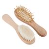 Baby Wooden Hair Brush and Comb Set Goat Hair   for Newborns Toddlers Daily Care