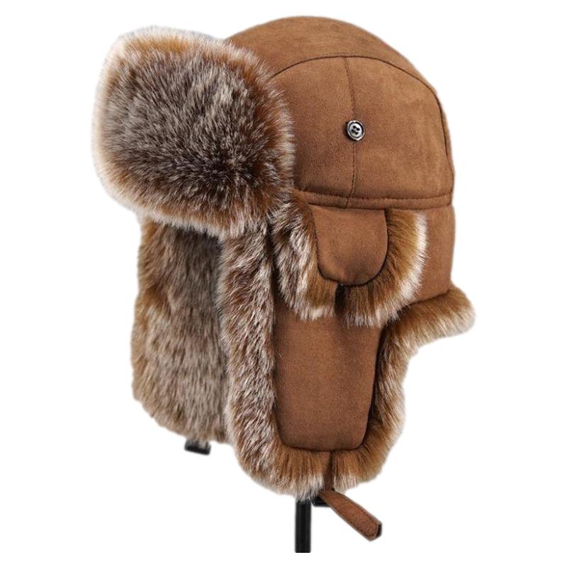 Cappelli Bomber Invernali di Peluche per Donna Uomo Cappello in Finta Pelliccia Sintetica Imitazione Cappello del Nord-Est Unisex Caldo Berretto da Neve con Paraorecchie
