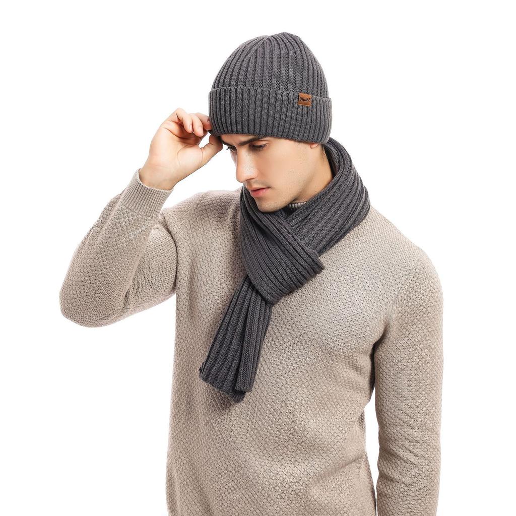Autumn and Winter Thickened Outdoor Warm Three Piece Set Knitted Scarf, Hat, Gloves, Three Piece Set