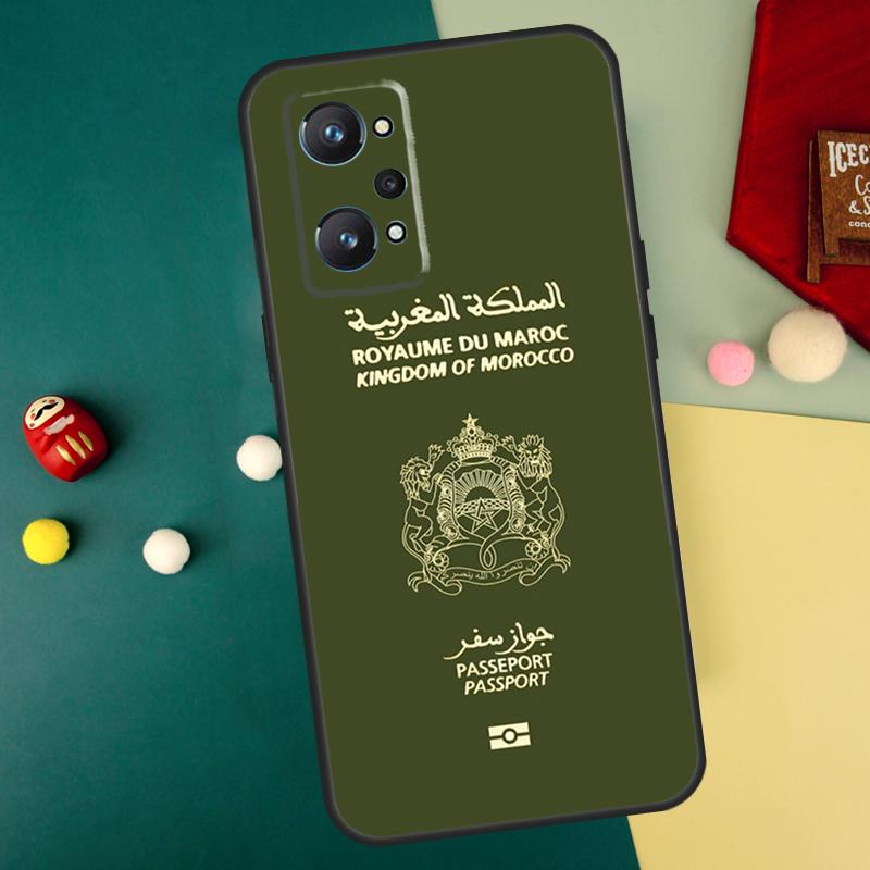 Morocco Flag Passport For Realme GT7 Pro 15 13 10 11 12 14 Pro Plus C55 C71 C75 C67 C63 C61 C53 C35 C65 GT6 Case