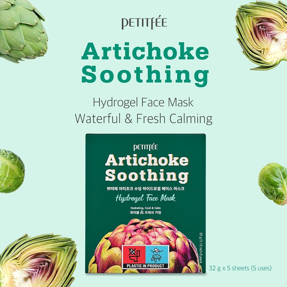 

Petitfee Artichoke Soothing Hydrogel Face Mask Set 5ea AUTHENTIC STORE