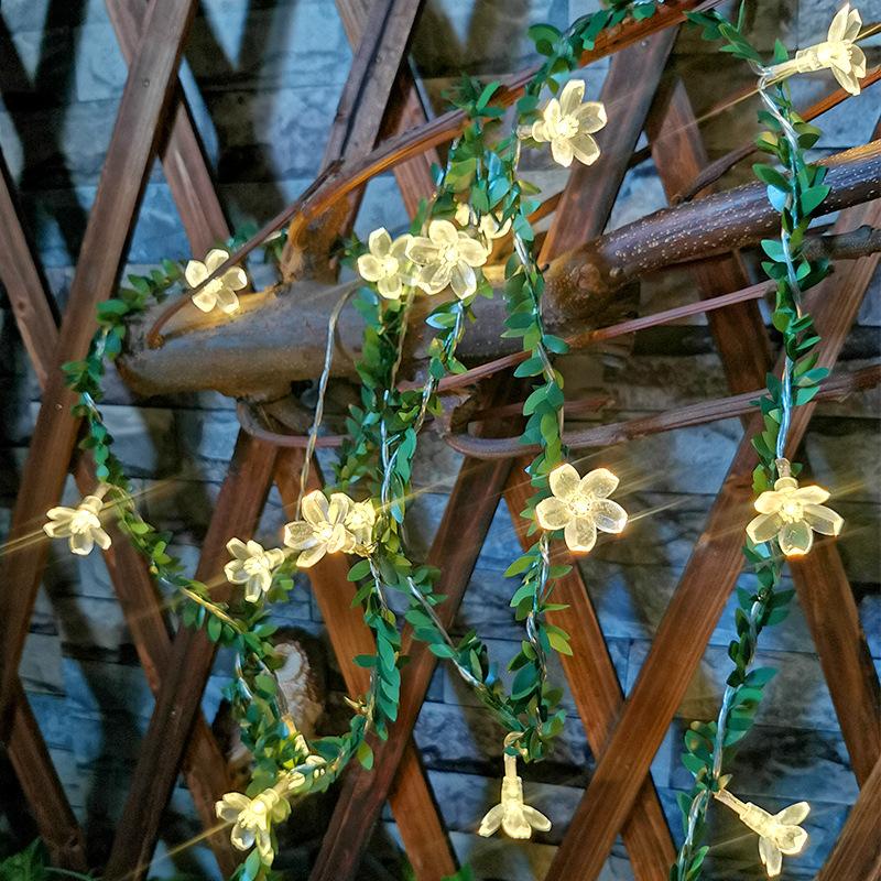 

Светодиодная ротанговая гирлянда с цветами персика, маленькая лампочка, имитация цветочной гирлянды, батарейный блок, свет для украшения цветами, рождественская вечеринка 2.5M 20LED-2 MODE