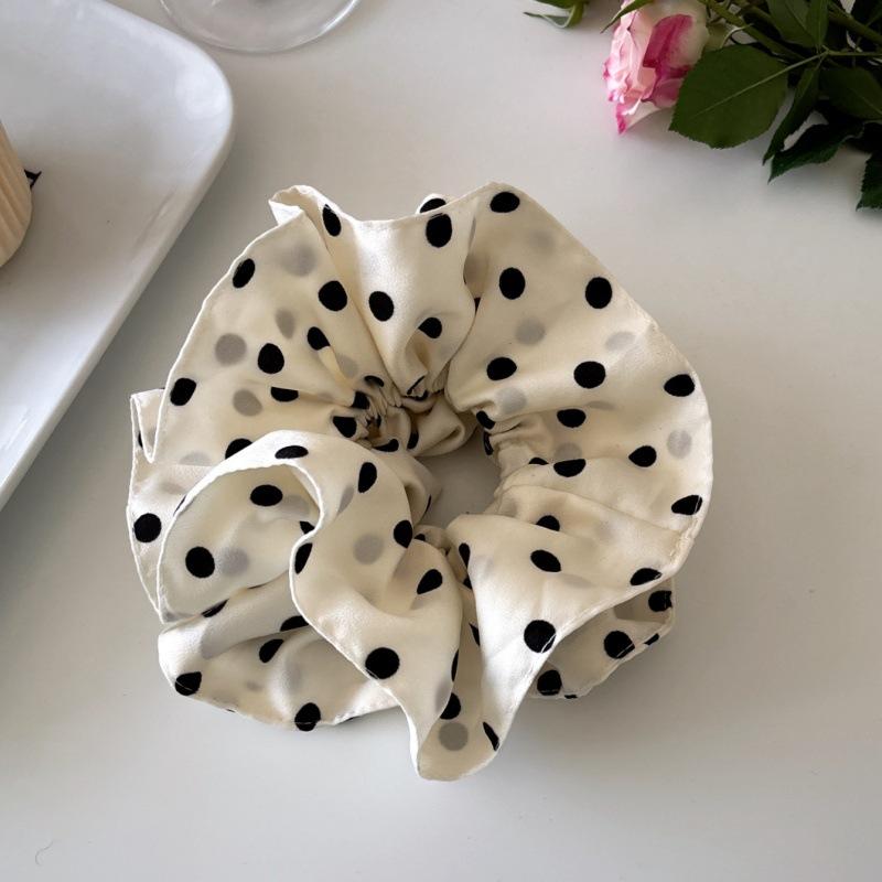 

Большой горошек нежный ретро горошек большая кишка повязка на голову для женщин, классическая ткань, маленькая талия резинка для волос, голова-пучок