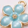 Glossy Flower Pendant Charm with Raised Center and Gold-Tone Outline for Keychain, Bag Charm, and Jewelry Making
