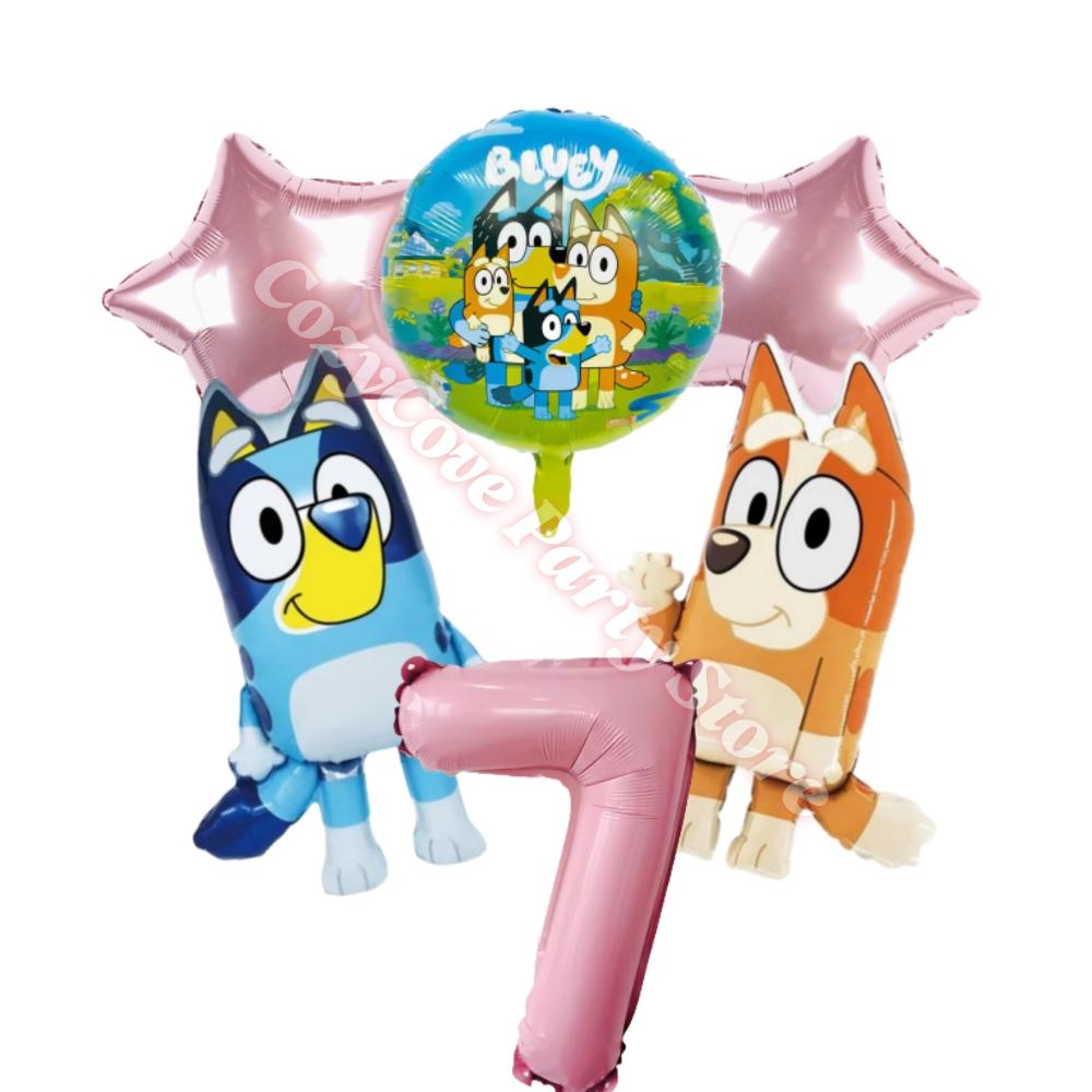 Pink Bluey Birthday Party Decoration Set Bingo Puppy Cup Plate Napkins Balloons For Kids Favors Gifts Photo Booth Baby Shower