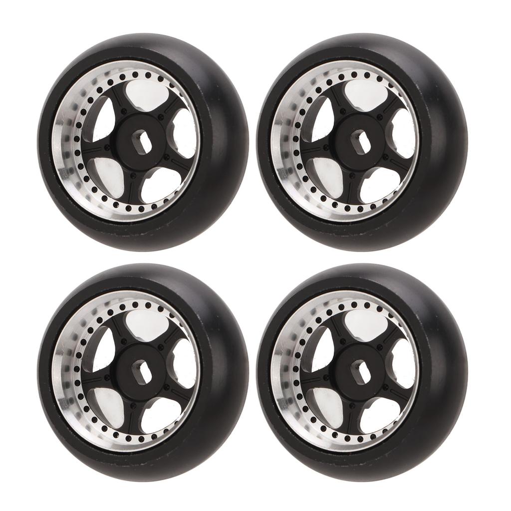 4pcs RC Tire 5 Pointed Star Aluminum Alloy Strong Cushioning Glossy RC Drift Tire for 1 28 for K969 for K989 for P929