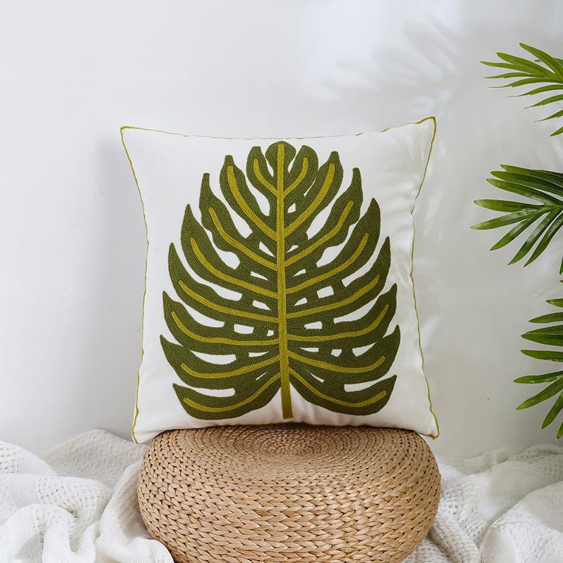 Ins Floral Embroidery Pillow Case Living Room Sofa Decoration Flower Bedroom Bedside Pillow