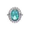 Color Treasure Red And Blue Zircon High-End Ring Slightly Inlaid With Diamonds Emerald Ring Jewelry