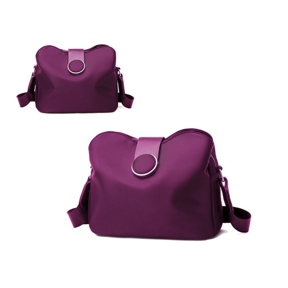 Solid Color Nylon Shoulder Bag Korean Style Canvas Bucket Bag Fashion Women Crossbody Bag  Student