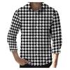 Men's Plaid Print Long Sleeve Shirt Casual Loose Print Long Sleeve Shirt