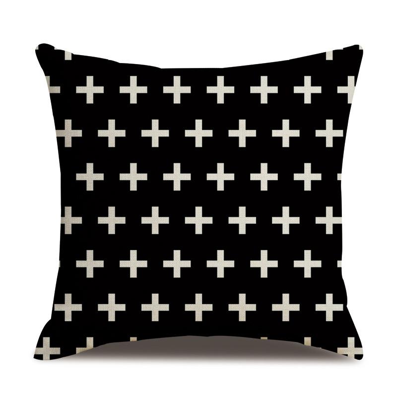 Leinen Kissenbezug Schwarz Geometrischer Pfeil Wellenförmiger Punkt Kissenbezug Zuhause Weiche Einrichtung Kissenbezug