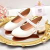 Girls' Leather Princess Shoes 2025 Children's Shoes Round-Toe Soft-Sole Girls High Heel Princess Crystal Party Dance Shoes