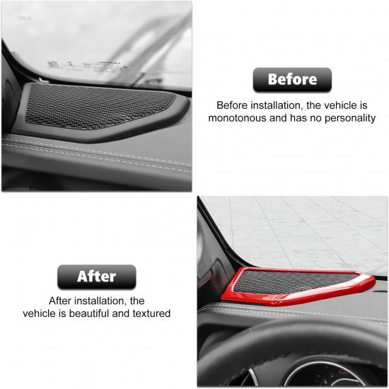 RT-TCZ A Pillar Speaker Trim Cover Ring Decoration Interior Accessories for 2018 2019 2020 2021 2022 Jeep Wrangler JL JLU (Red)