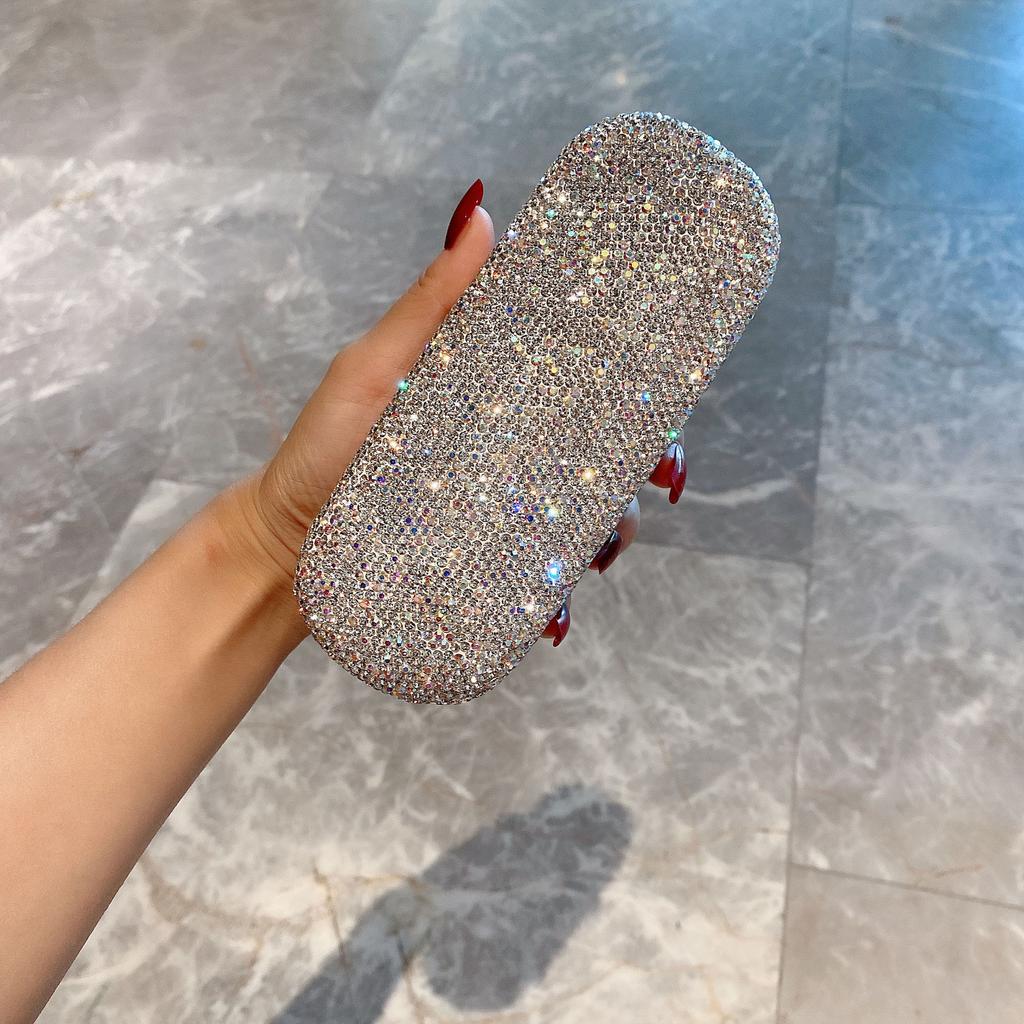 Luxury Diamond Glasses Case Women Fashion Glitter Reading Myopia Sunglasses Protector Cover Pressure Glasses Storage Box