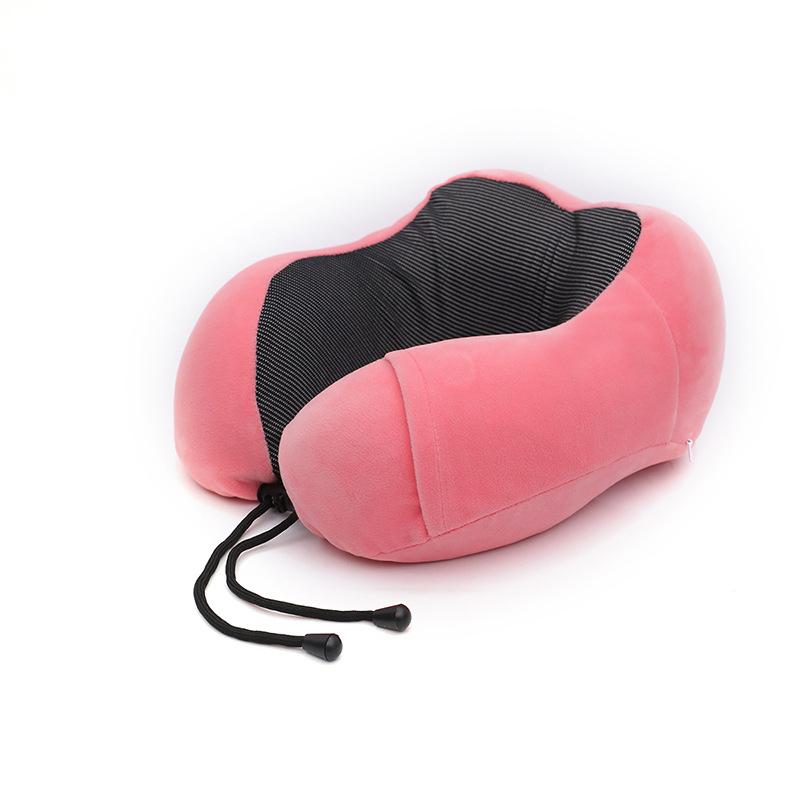 Portable Memory Foam Hooded U-Shaped Travel Pillow Soft Sleep Pillow Neck Support For Airplane Office Plane Train Offic And Home