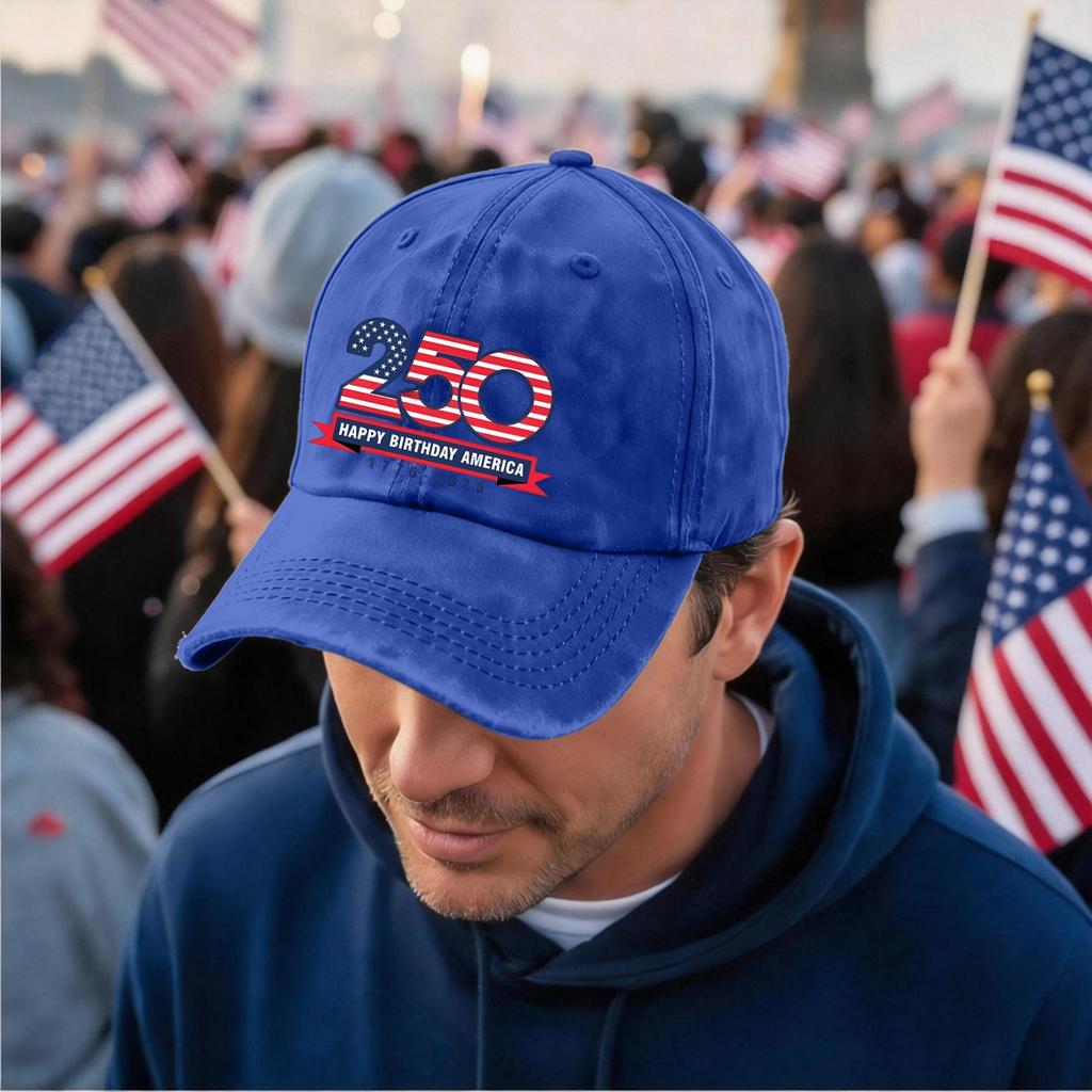 Men's and Women's Distressed Washed Casual Baseball Caps, Flag Letter Print Hats