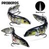 Proberos 1pc Most Lifelike Jointed Swimbait,Slow Sinking Bass Pike Panfish Walleye Lures, Fishing Gifts for Men