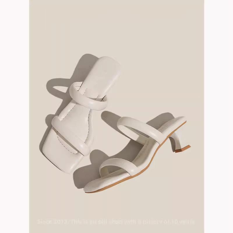 Neue scheiß-treten Sandalen für Damen im Sommer tragen superweiche Kitten Heels, Zehenfreie Schuhe, mit hohen Absätzen, kleine Damenschuhe