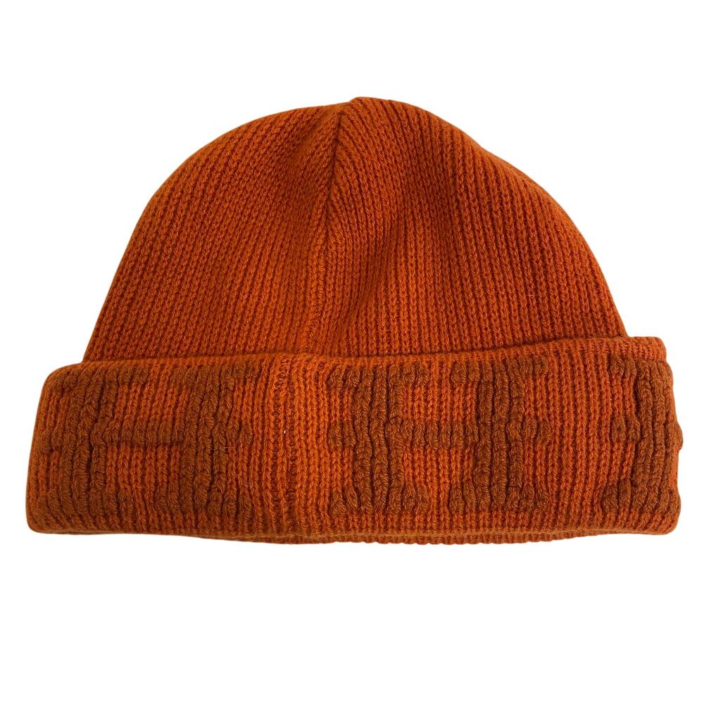 Hermes Gorro de Cashmere com Marca H Laranja Cashmere Feminino Usado