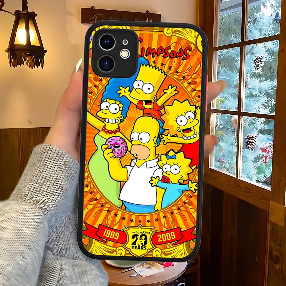

Смешной мультяшный чехол для телефона S-Simpsons для iPhone 16 15 14 Plus 15 13 12 11 Pro Max X XS MAX Матовый чехол iphone 12