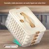 Frozen Dumpling and Wonton Freezer Box with Freshness Seal and Hanging Rack