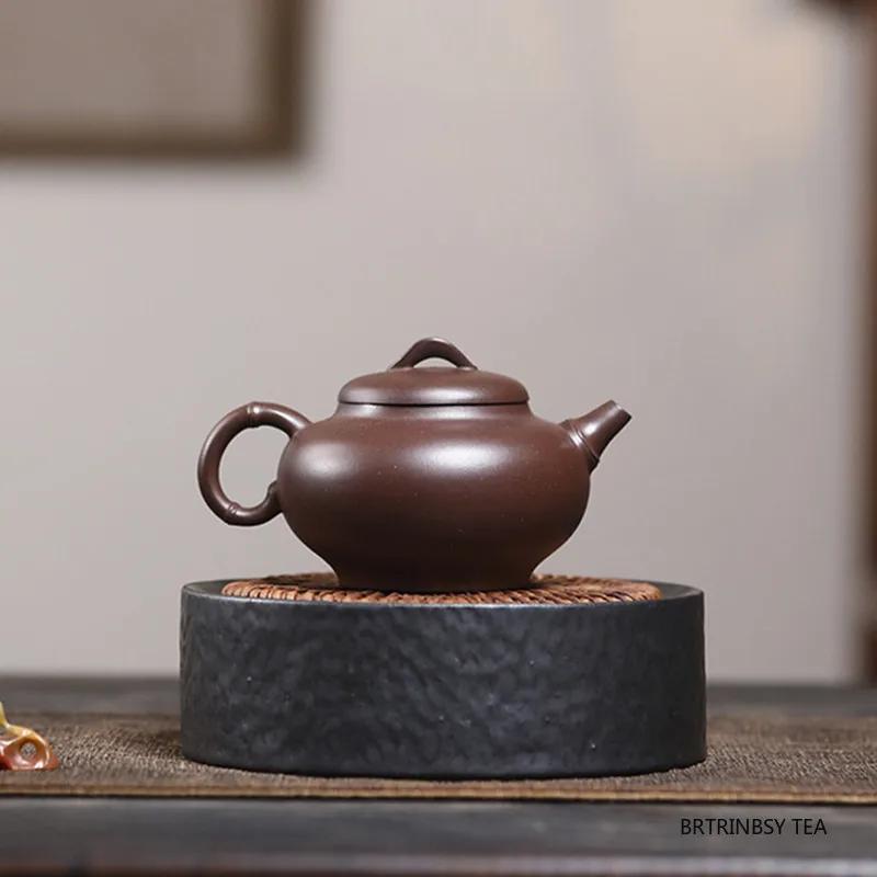 Chinese Yixing Purple Clay Teapot Handmade Bamboo Leaf Tea Pot Tradition Beauty Kettle Household Teaware Zisha Tea Set 180ml