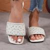 Flat-bottomed Rhinestone Slippers Women Wear Cool Slippers Open-toed Beach Shoes Slippers