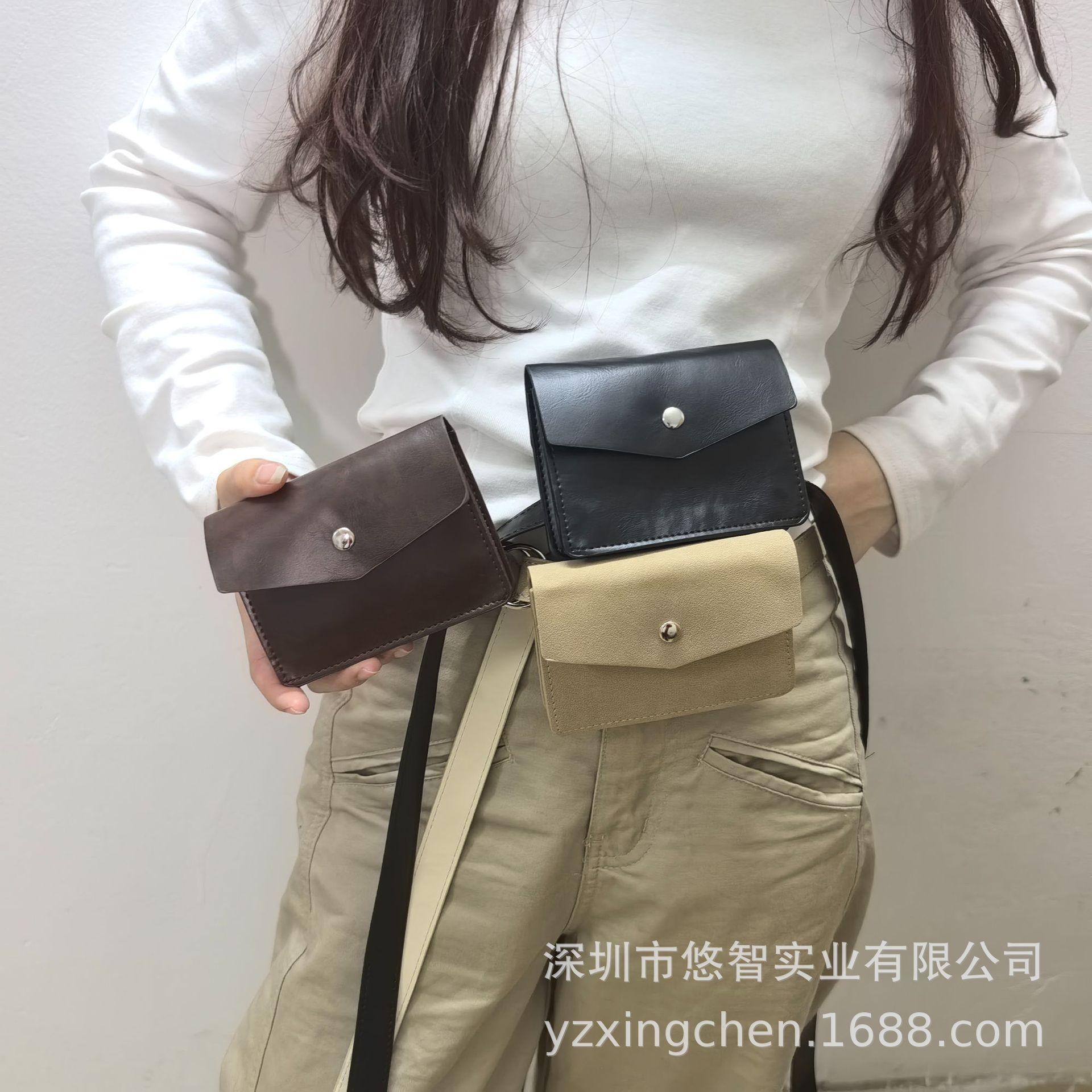 

Mini Belt Bag Women Vintage Waist Bag Fashion Fanny Pack темно-коричневого кольору