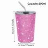 500ml Rhinestone Water Cup Sparkling Bling Stainless Steel Water Bottle Reusable Unbreakable Glitter Coffee Mug Bridemaid Gift