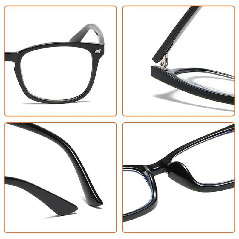 +1.0 +1.5 +2.0 +2.5 To +4.0 Rivets Square Blue Light Blocking Farsighted Eye Glasses For Elderly Retro Hyperopia Spectacles