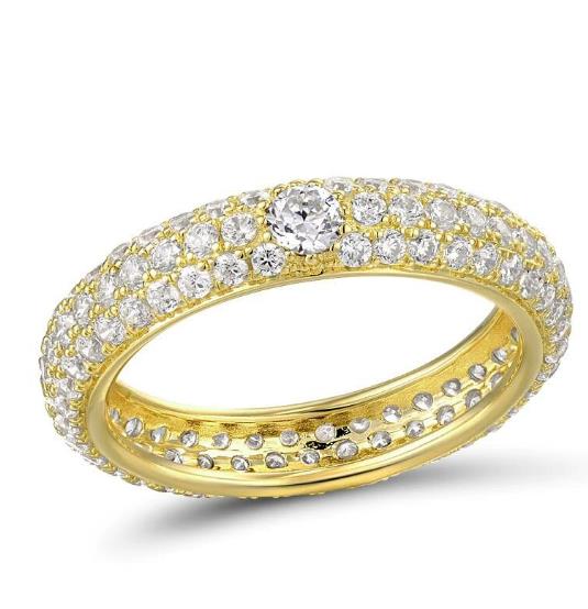 Fashion Shiny Real  Sterling Silver Rings for Women Classic AAA Zircon Promise Love Wedding Ring Female  Gift Anel