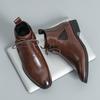 Fashion New Fashion Mens Leather Ankle Boots British Style Male Chelsea Boots Casual High Top Shoes Soft Leisure Walk Men Business Botas