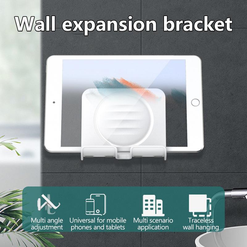 Wall Mount Cell Phone Holder Angle Adjustable Mobile Phone Stand For Bathroom Bedroom Kitchen Wall Sticker For Iphone Samsung