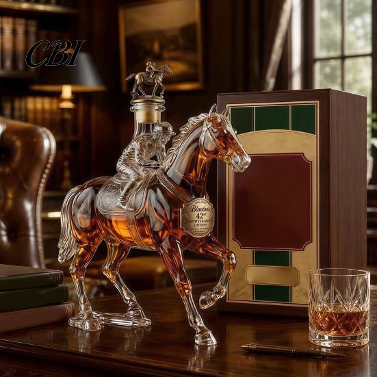 High Borosilicate Glass Decanter Whiskey Decanter, Horse Shape, Wine Bottle, Durable Conversation Starter Preserves Aroma And Flavor Container,