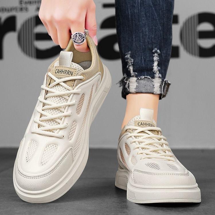 Herrenschuhe 2025 Neue Sommer Atmungsaktive Freizeit Sport Kleine Weiße Schuhe Herren All Match Student Netzoberfläche Board Schuhe Herren