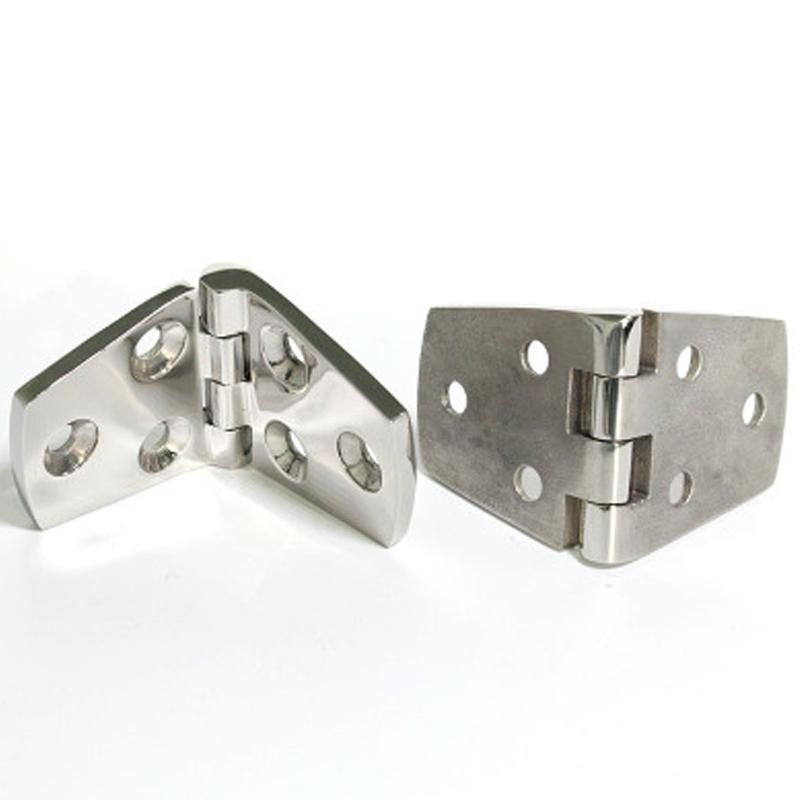 2 Pcs Durable 304 Stainless Steel Boat/ Door Hinge Stamping Cabinet Marine Hardware 76*38*4mm