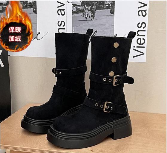 Fashion Women's new spring autumn single boots retro midsole thick soled short boots simple comfortable versatile women's shoes