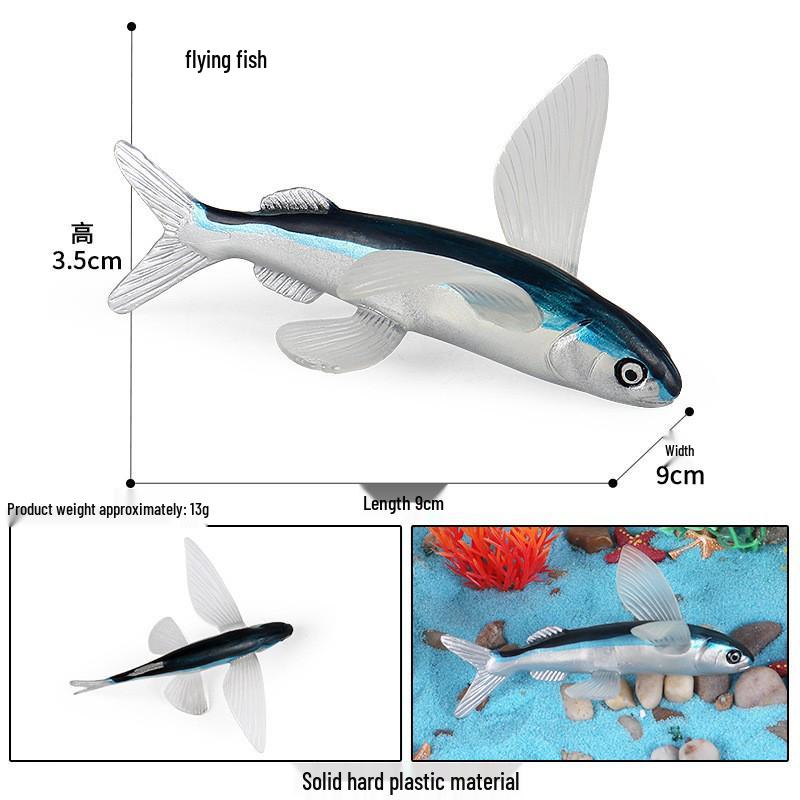 Pink Dolphin, Seal, Basking Shark, Blue Whale, Gray Whale, Flying Fish, Anglerfish, Sperm Whale Marine Animal Toys