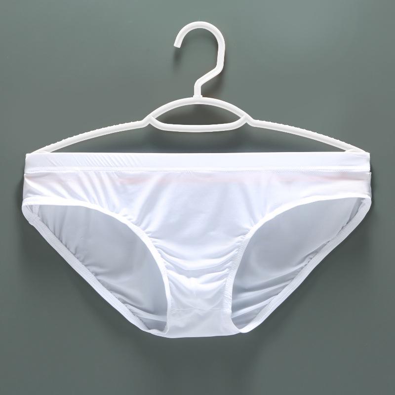 Pánské prodyšné průhledné kalhotky Ice Silk s nízkým pasem – trendy, tenký design pro mladistvou módu