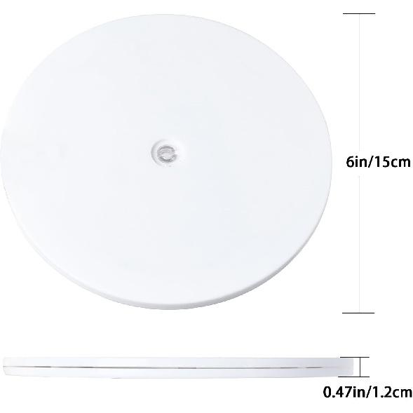6 Inch Lazy Sn Turntable White Acrylic Ball Bearing Rotating Tray for Spice Rack Table Cake Kitchen Pantry Decorating Bathrooms TV Laptop Computer