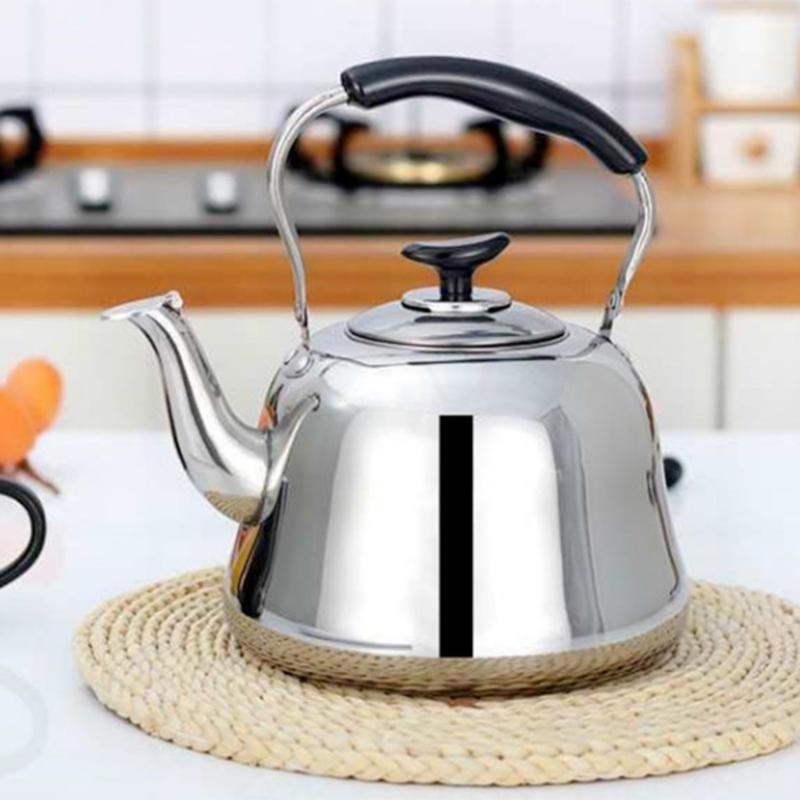 Large Multiple Capacity Whistling Kettle Corrosions Resistant Materials Loud Notification for Boiling Water Compatible Gas Induction Stove