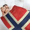 Vintage Aged Norway Flag Throw Blanket Breathable Lightweight Blanket for Adults Kids