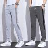 Sommermode im koreanischen Stil, All-Match, Eisseide, atmungsaktiv, gerade Hose, Herrenmode, Freizeithose, schmale Passform, Jogginghose